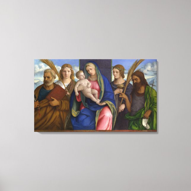 Toile Madonna et l'enfant avec les saints (Recto)