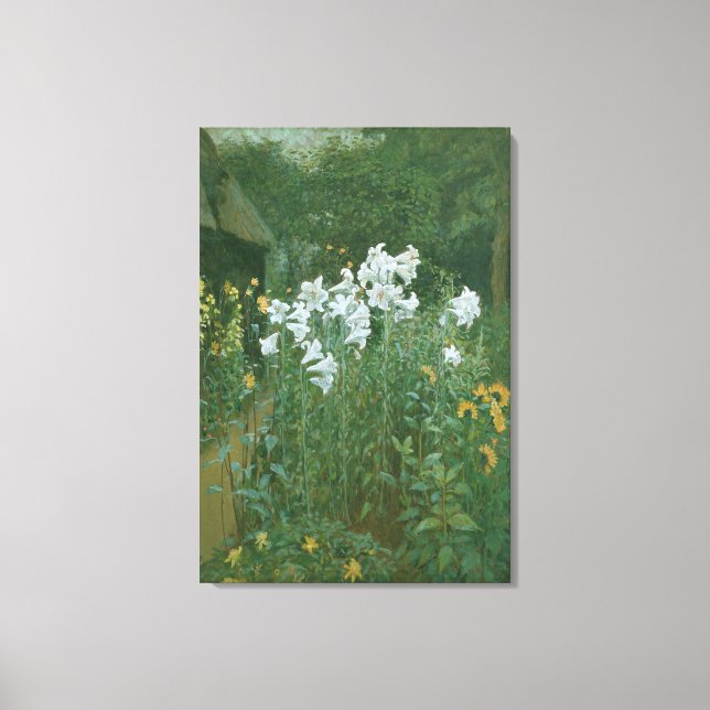 Toile Madonna Lilies dans un jardin (Recto)