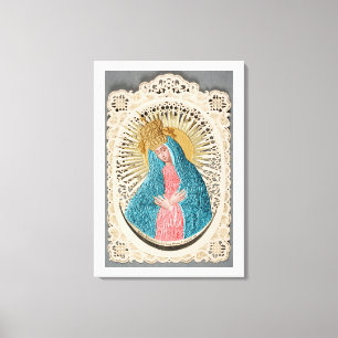 Toile Madonna Reine du Ciel sur dentelle