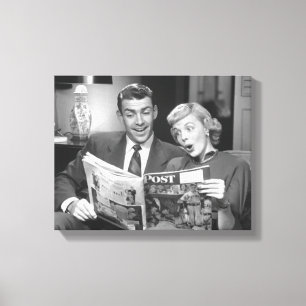 Toile Magazine de lecture de couples