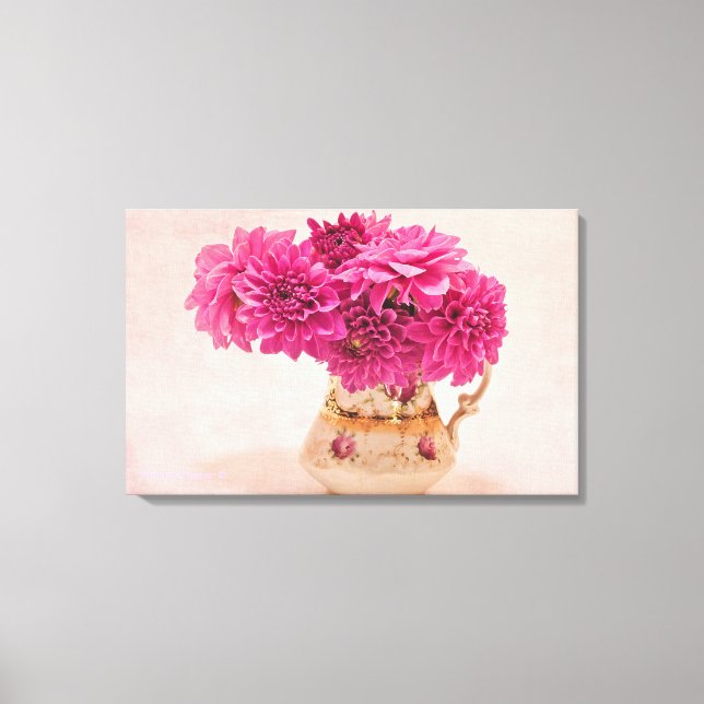 Toile Magenta Dahlias (Recto)
