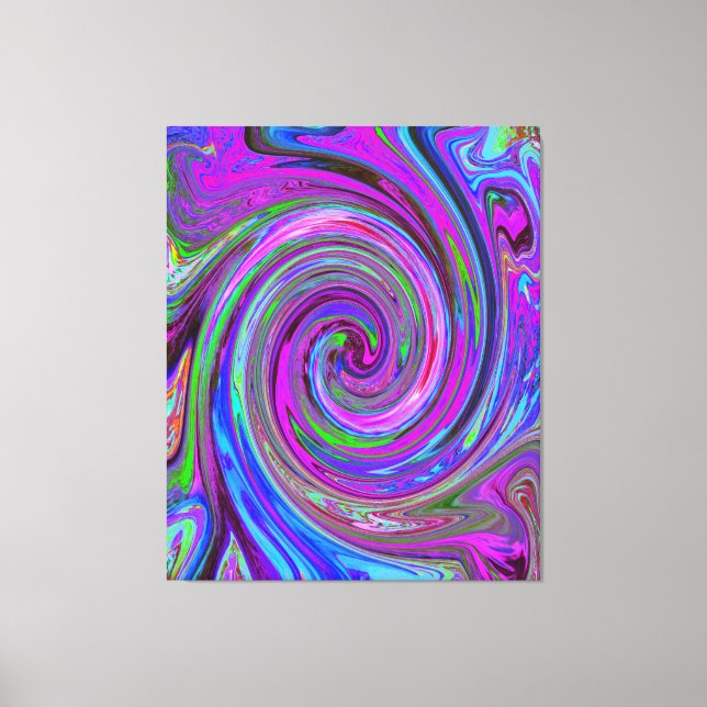 Toile Magenta Swirl coloré Retro Design abstrait (Recto)