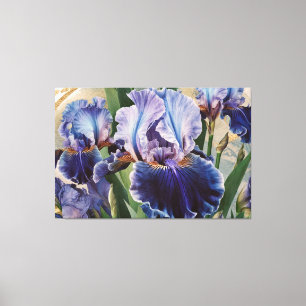 Toile *~* Magenta Turquoise IRIS Irises Vintage Floral T
