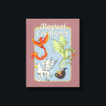 Toile Magical Creatures Vintage Graphic<br><div class="desc">Celebrate the wonder of the wizarding world with this vibrant “Magical Creatures” design. Featuring a stunning collection of legendary beasts — including a blazing phoenix, a soaring hippogriff, a mighty dragon, and a mischievous niffler — this colorful illustration captures the excitement and diversity of magical wildlife. Set against a softly...</div>