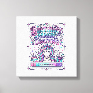Toile Magie d'anniversaire de licorne Chargement Marketp