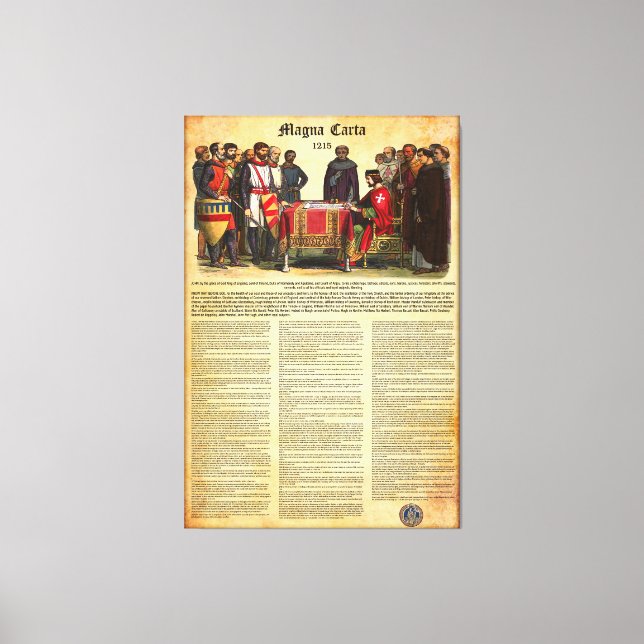 Toile MAGNA CARTA 1215 - Texte anglais (Recto)