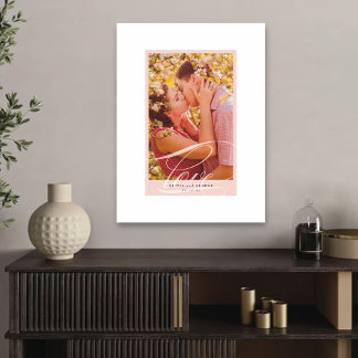 Toile Magnifique amour écriture rose bordure photo de ma