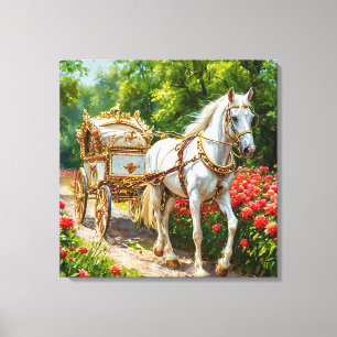 Toile Magnifique cheval et carrosse