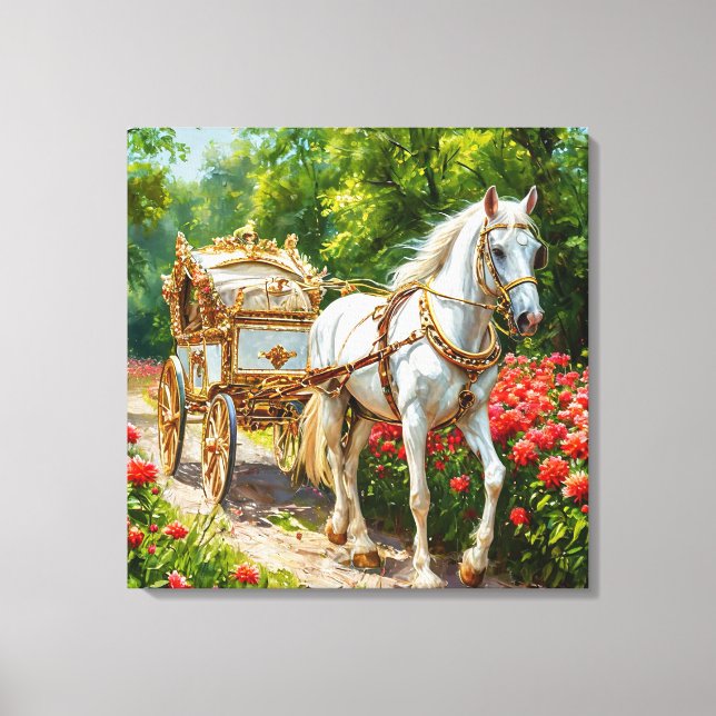 Toile Magnifique cheval et carrosse (Recto)