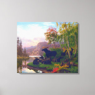 Toile Magnifique élan dans un paysage suédois d'automne