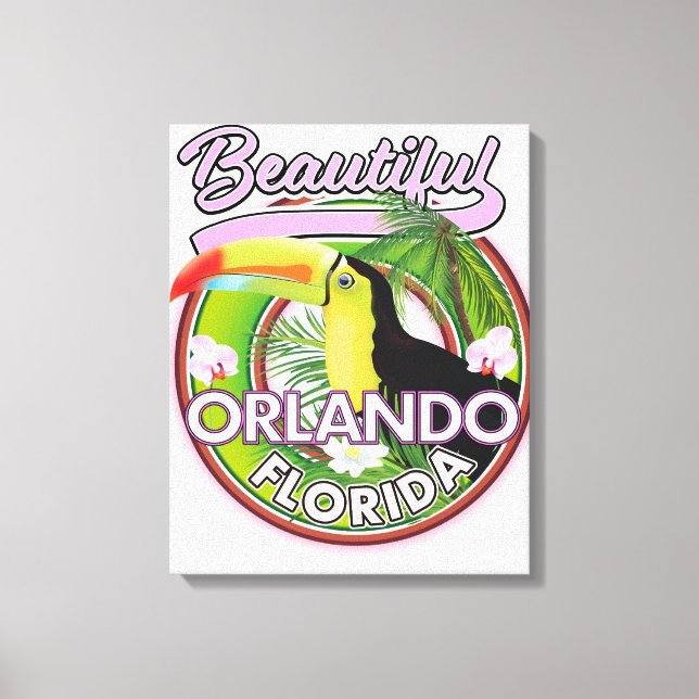 Toile Magnifique logo de voyage Miami Orlando (Recto)