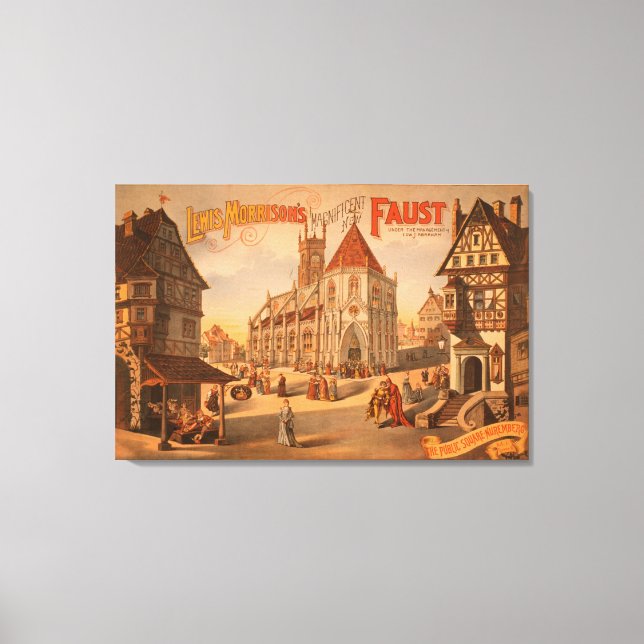 Toile Magnifique Nouveau Faust Nuremberg Allemagne Poste (Recto)