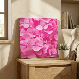 Toile Magnifique photographie de fleur d'hortensia rose 