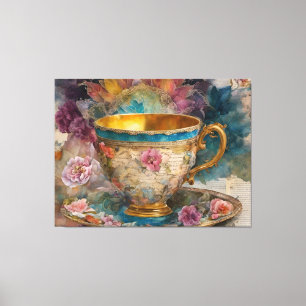 Toile Magnifique Teacup Mélange De Peinture Média
