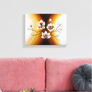 Toile Magnolias, acrylique -