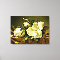 Magnolias sur le tissu en velours or