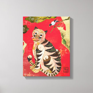 Toile Magpie et Tiger Coréen Folk Art