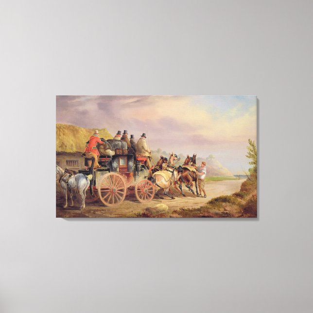 Toile Mail Coaches on the Road : The Quicksilver Devonp (Recto)