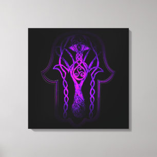 Toile Main de hamsa celtique (violet)