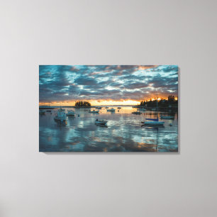 Toile Maine, Newagen, port au coucher du soleil 1