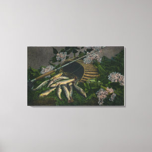 Toile MaineVue d'une jolie prise de truite du lac Maine