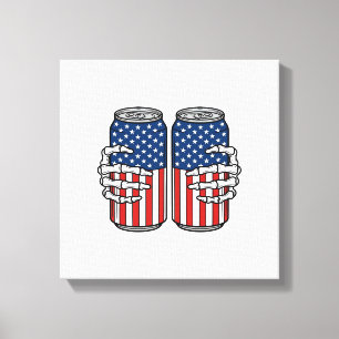 Toile Mains de squelette patriotiques vintage tenant des