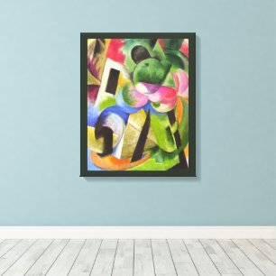 Toile Maison avec des arbres par Franz Marc, Beaux-arts