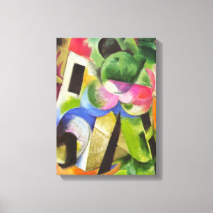 Toile Maison avec des arbres par Franz Marc, Beaux-arts 