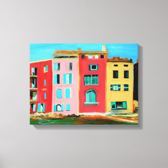 Toile Maison de St Tropez sur la plage (Recto)