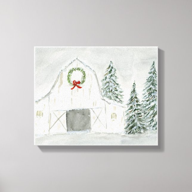 Toile Maison de vacances d'hiver paisible (Recto)