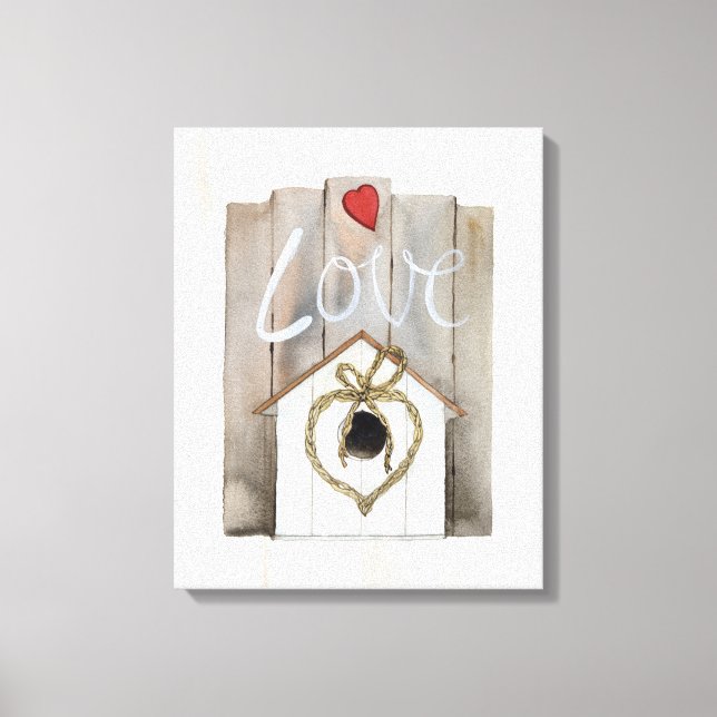 Toile Maison d'oiseaux rustique Valentine (Recto)