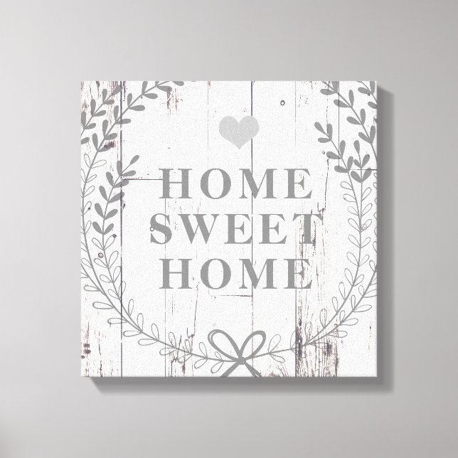 Toile Maison Douce Maison Rustique en Bois Blanc (Recto)