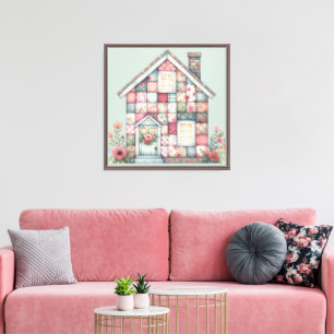 Toile Maison Florale Fausse Patchwork Cottagecore