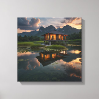 Toile Maison moderne en bois