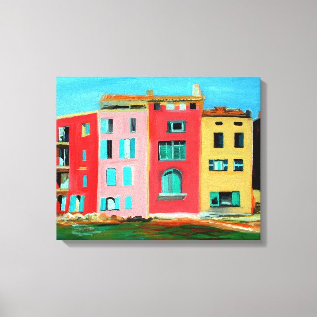 Toile Maison St Tropez Sur La Plage (Recto)