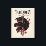 Toile Maison Targaryen - Feu et Sang<br><div class="desc">Jeu de Trones | Graphique pour House Targaryen,  avec trois dragons et une épée,  avec la devise "Feu & Sang".</div>