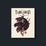 Toile Maison Targaryen - Feu et Sang<br><div class="desc">Jeu de Trones | Graphique pour House Targaryen,  avec trois dragons et une épée,  avec la devise "Feu & Sang".</div>