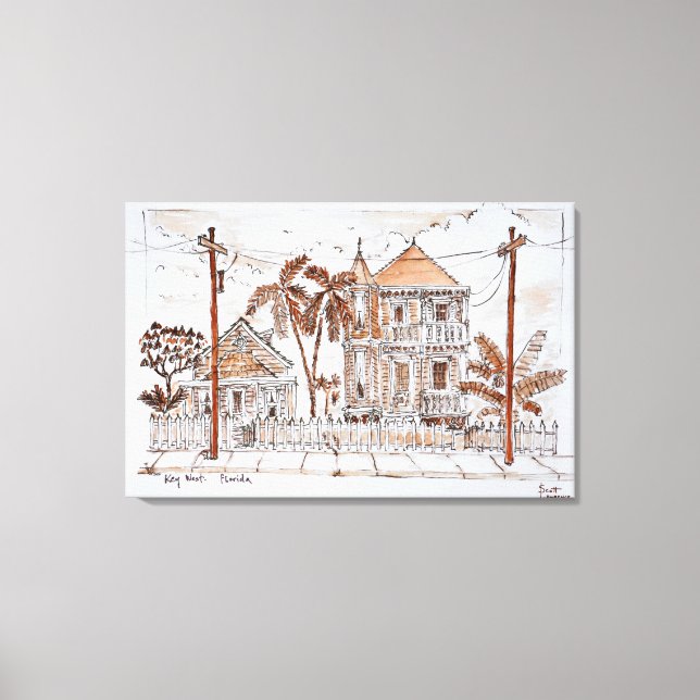 Toile Maisons Conch de style victorien | Key West, Flori (Recto)