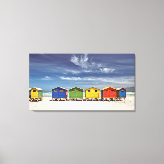 Toile Maisons de plage colorées | Muizenberg, Afrique du (Recto)