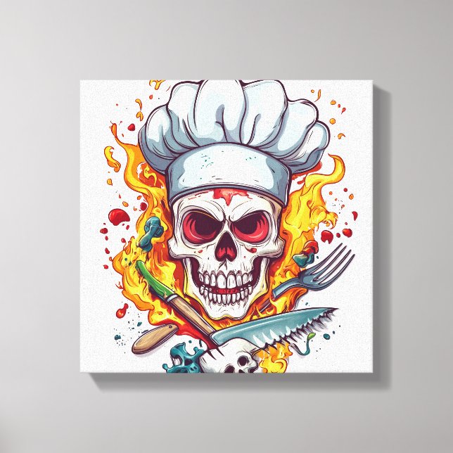 Toile Maître de cuisine crâne (Recto)