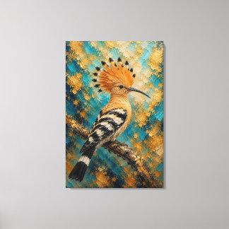 Toile Majesté du Huppe Fasciée – Oiseau Luxueux Impasto
