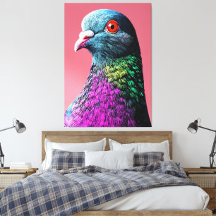 Toile Majesté Royale de Pigeon Portrait Réaliste et Viva
