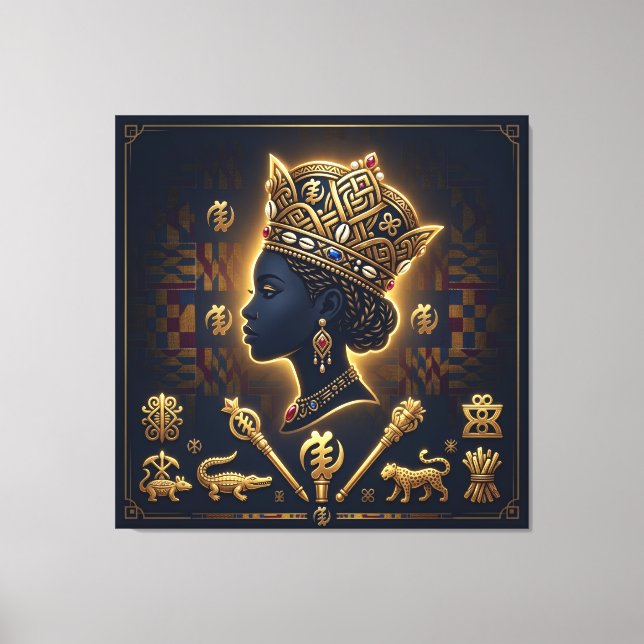 Toile Majestic African queen portrait  (Recto)