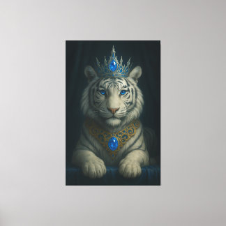 Toile Majestic Blue Crown Royal Tiger – Luxury Fine Art 