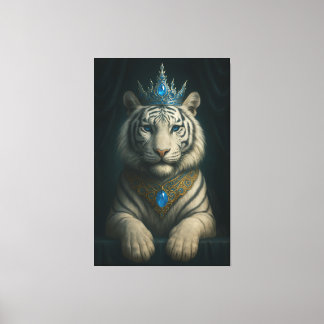 Toile Majestic Blue Crown Royal Tiger – Luxury Fine Art 