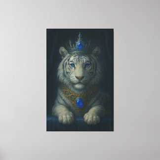 Toile Majestic Blue Crown Royal Tiger – Luxury Fine Art 