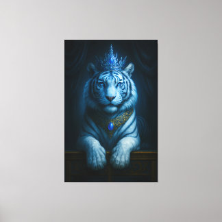 Toile Majestic Blue Crown Royal Tiger – Luxury Fine Art 