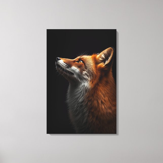Toile Majestic Fox Portrait, Strength & Royal Confidence (Recto)