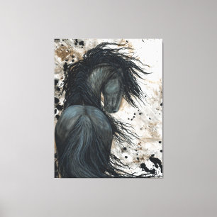 Toile Majestic Friesian Horse par Bihrle Canvas Imprimer