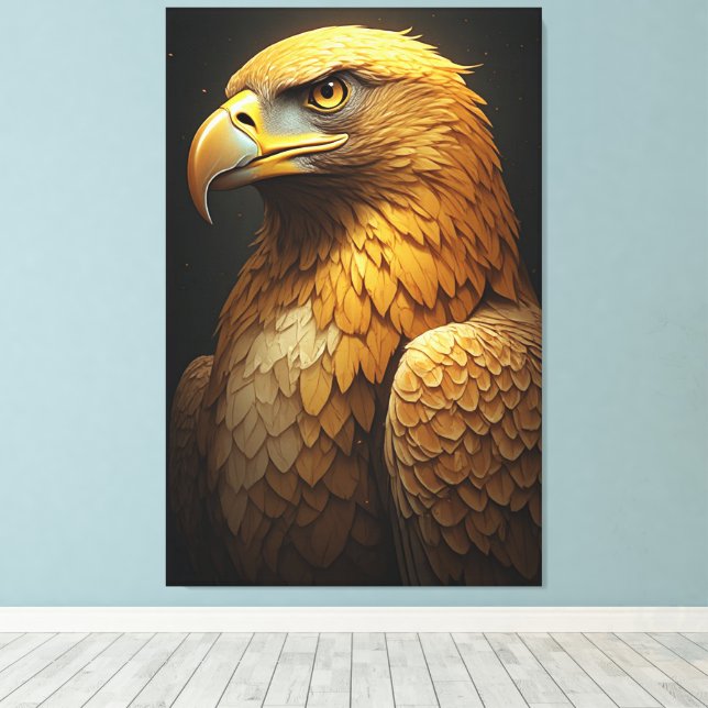 Toile Majestic Golden Eagle Portrait  (Insitu (Plancher de Bois))